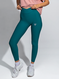 OceanFlex Teal Rib-Knit Legging