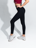 Ulti-move Black Rib-Knit Legging