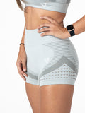 Ribbed Cloudy Grey Seamless Shorts